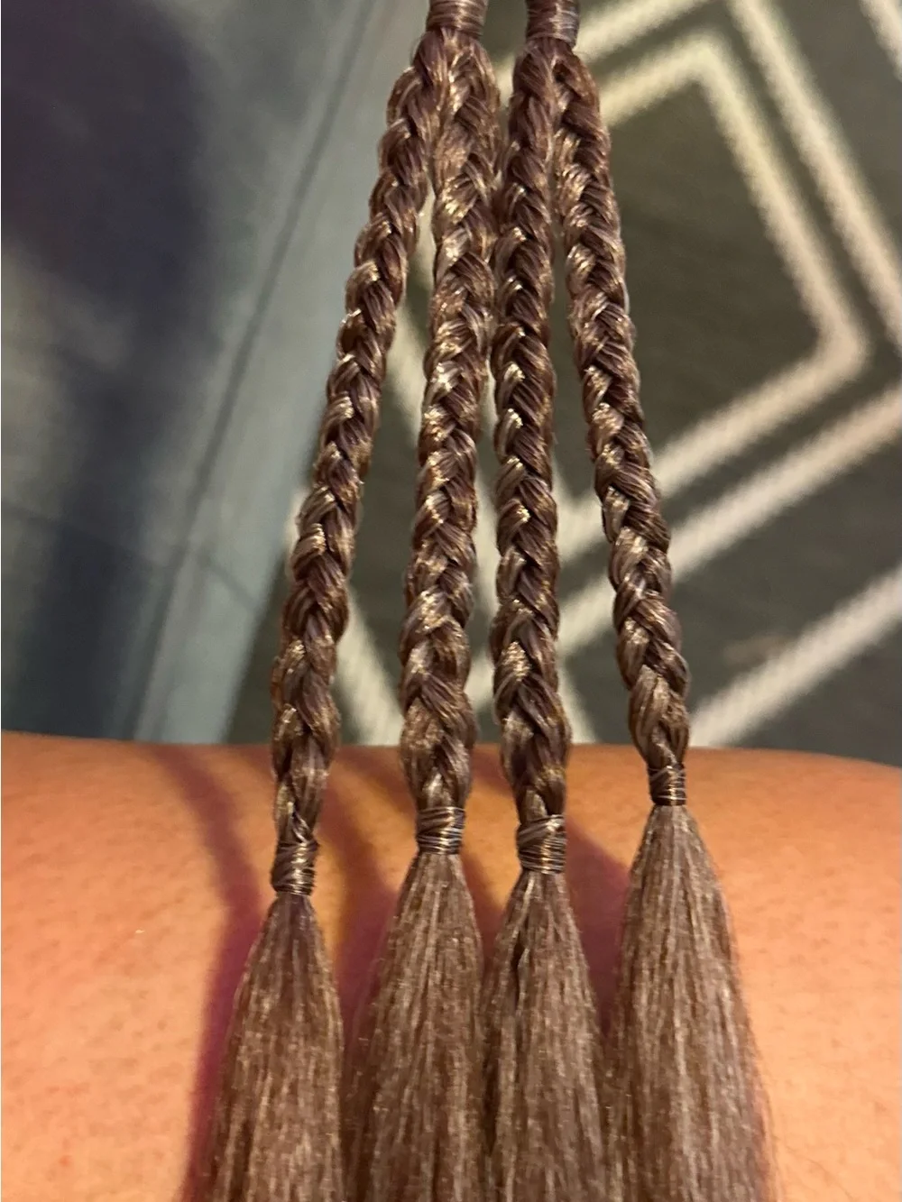 Long Straight Women's Hairpiece with Blonde and Light Brown Highlights